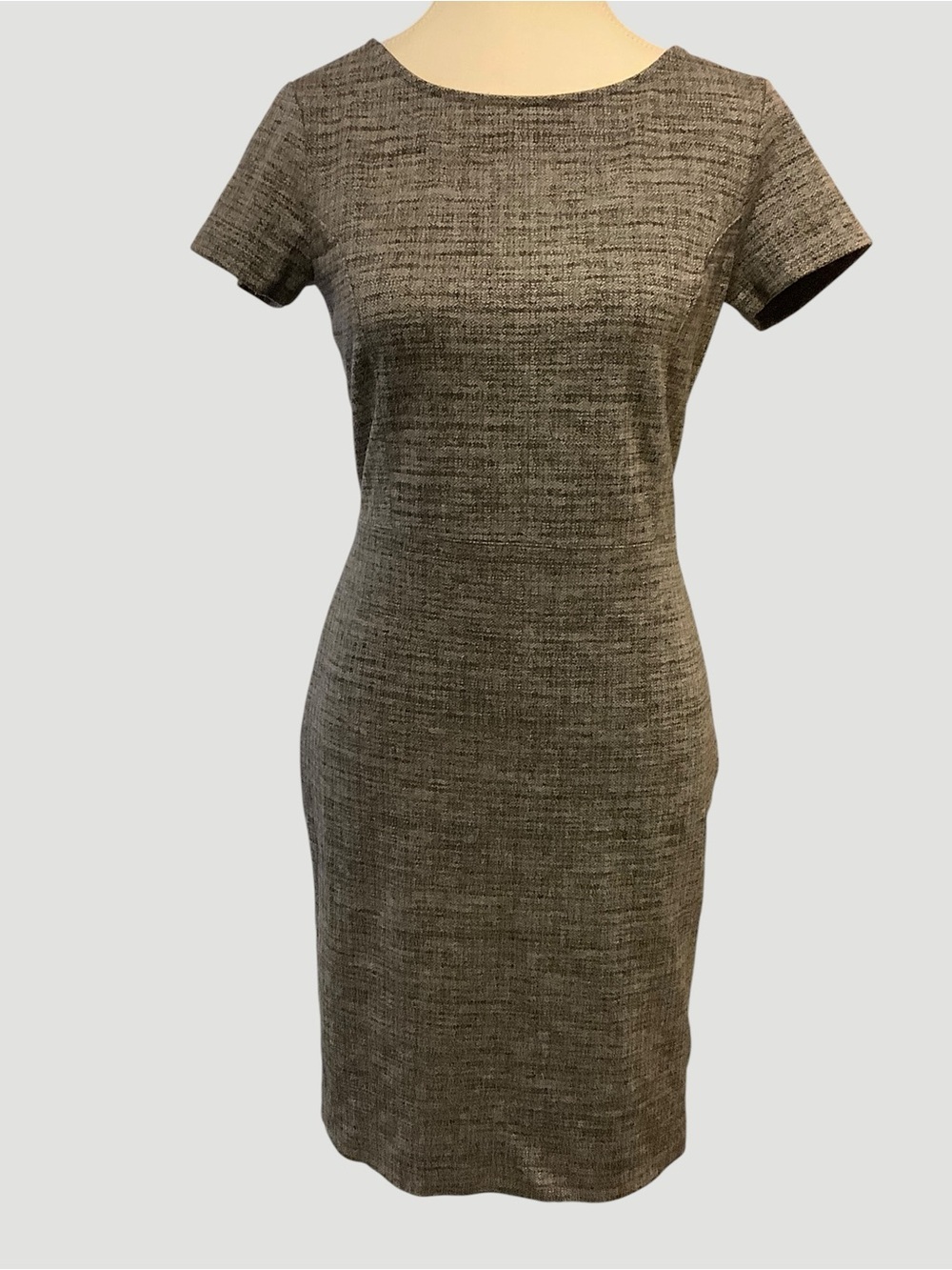 Banana Republic Marled Knit Sheath Dress Size 4 Gray Black
